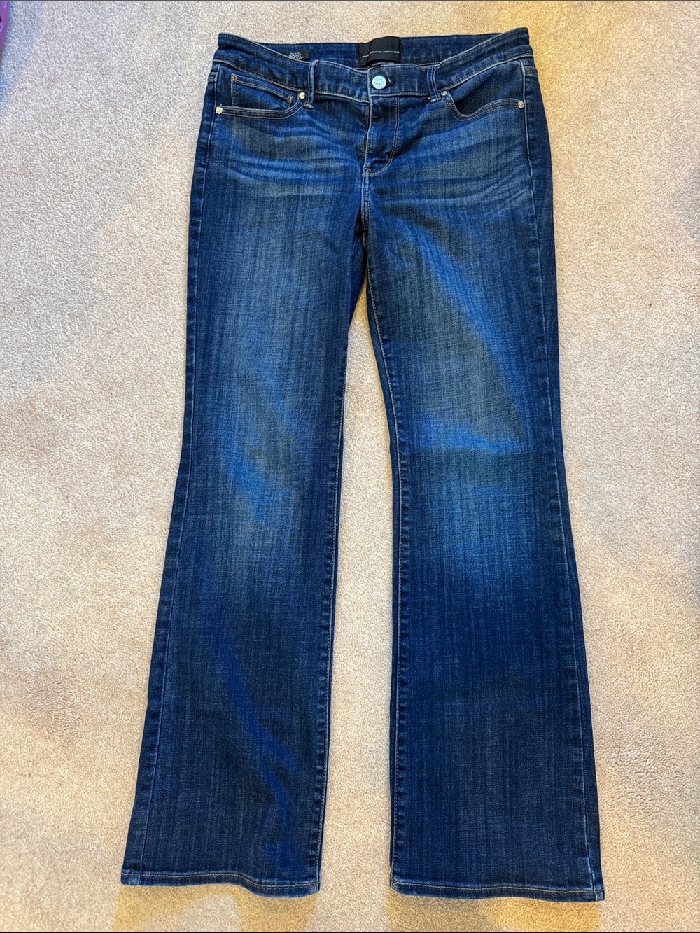 White House Black Market Dark Indigo Stretch Wide Leg Jeans